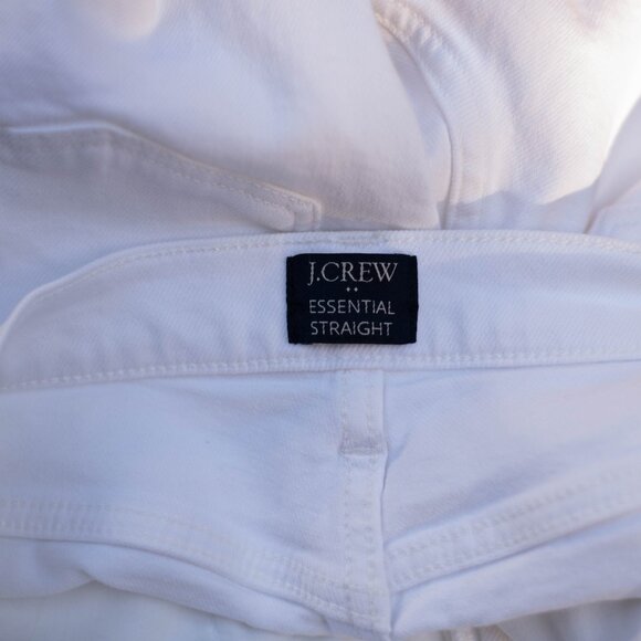 J.Crew Essential Straight Jeans White Denim Cropped 27P Mid Rise Preppy - Picture 4 of 6